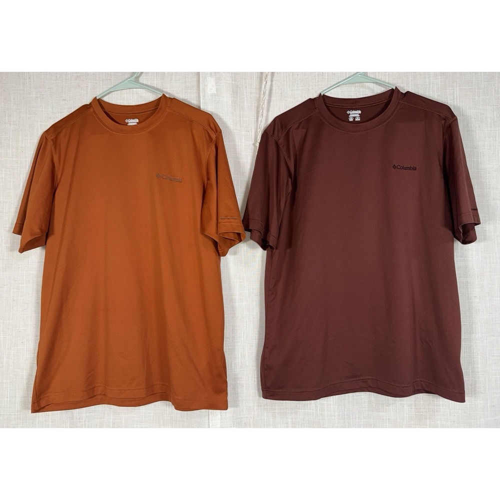 Columbia‎ Shirts Men's M Medium Omni Dry Performance Tee T-Shirts Orange Maroon